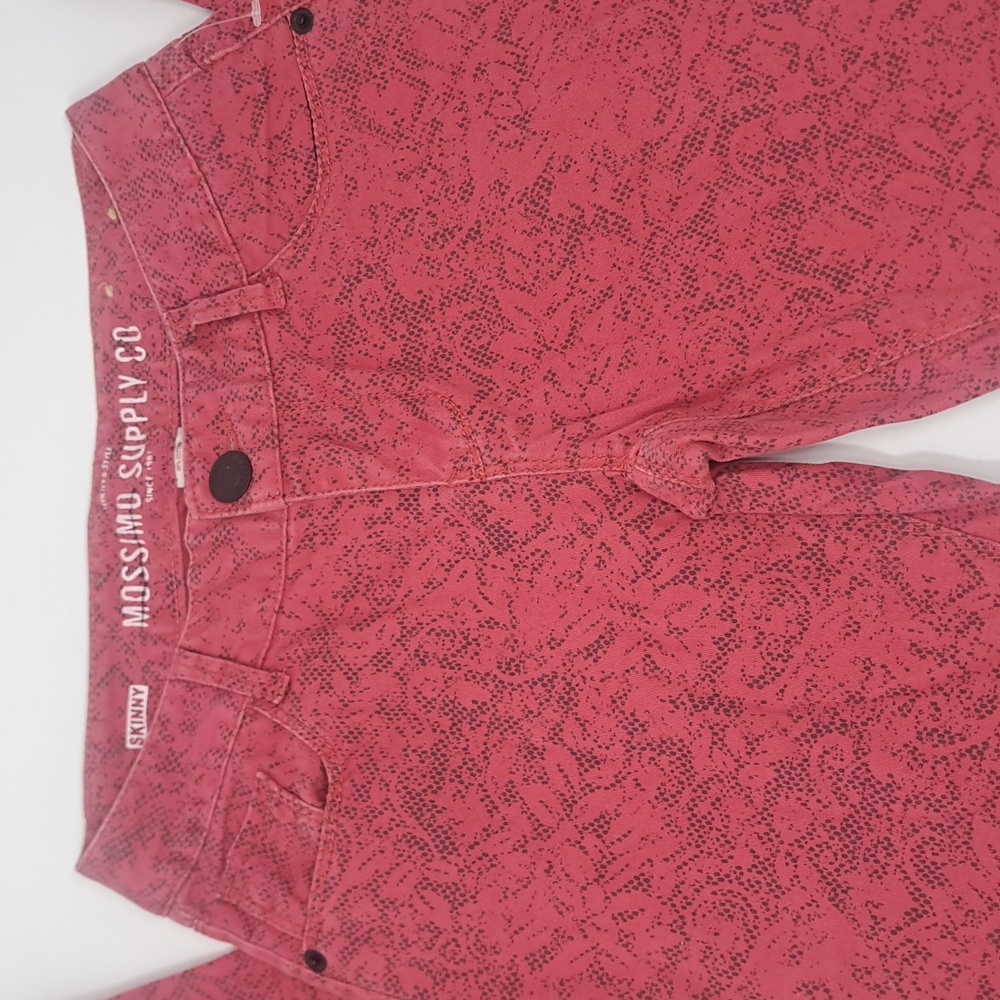 Mossimo Supply Co. Red‎ and Black Floral Lace Print skinny Pants Sizs 1 & 17